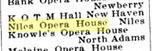 Niles Opera House - 1907 Michigan State Gazetteer Entry
